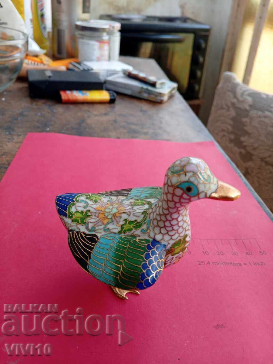 Figurină veche, bronz și email cloisonné cu preț € 25.00 | 48.90 BGN