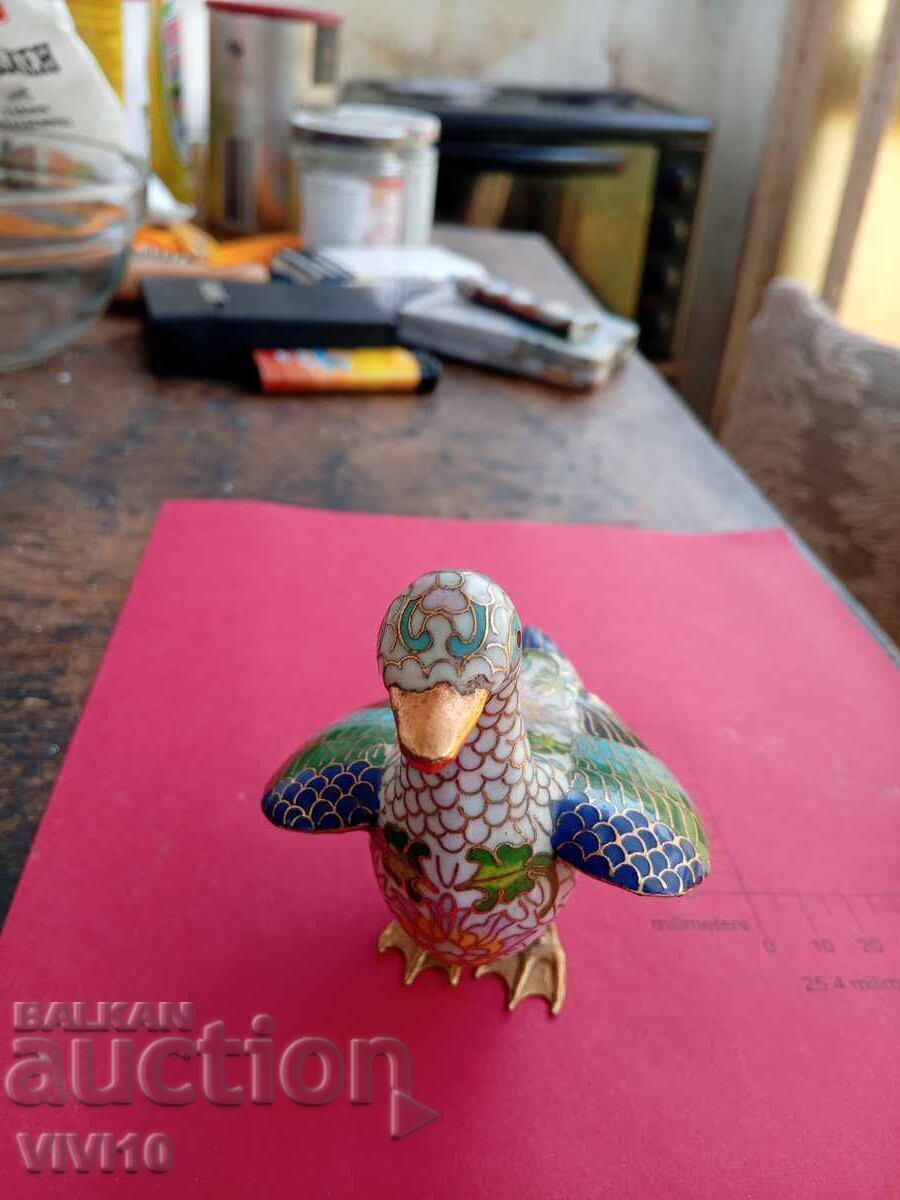 Licitație Figurină veche, bronz și email cloisonné