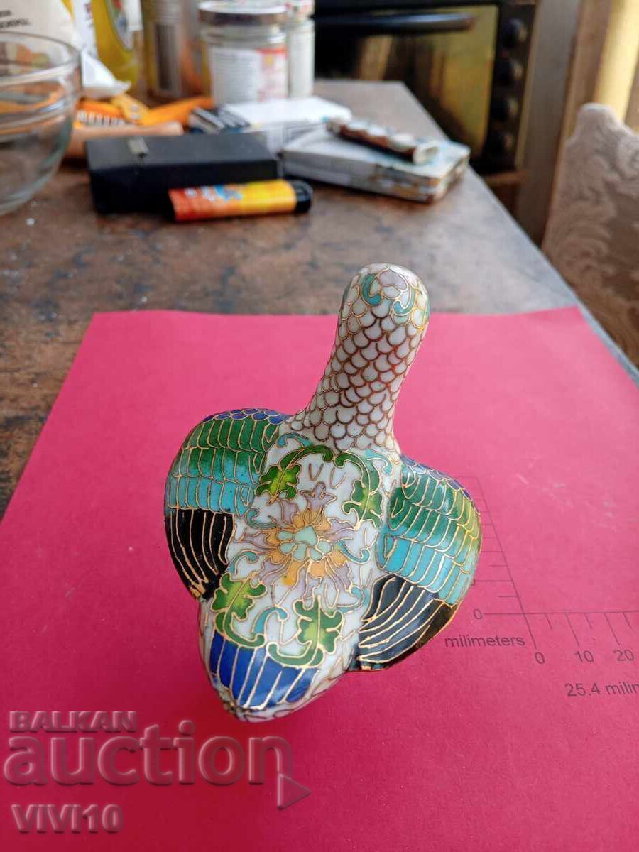 Livrarea Figurină veche, bronz și email cloisonné