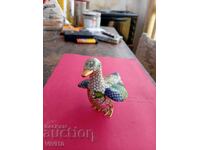 Figurină veche, bronz și email cloisonné