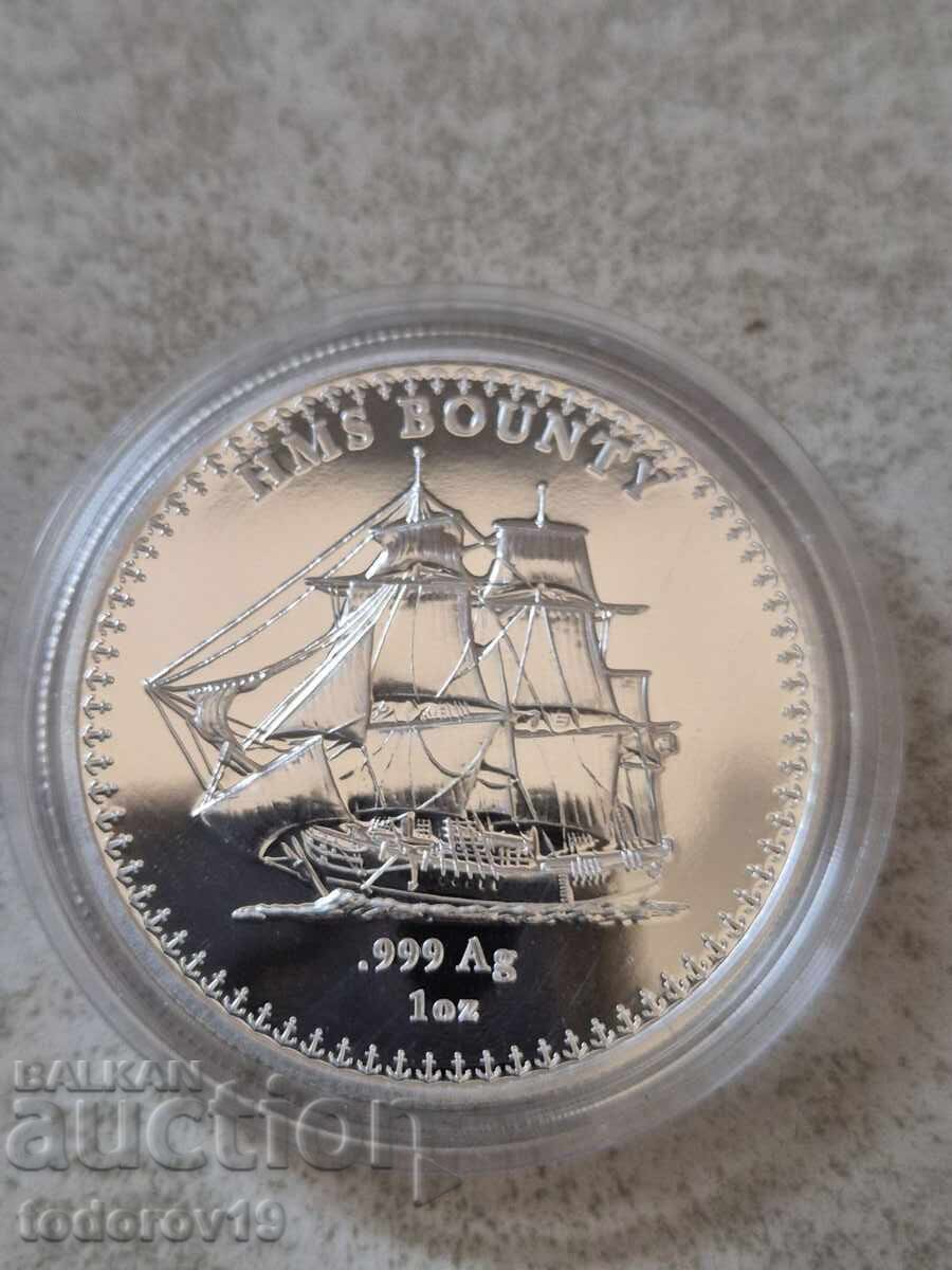 Auction 1 oz Silver HMS Bounty Ship - Cook Islands 2025 Auction 1 oz Silver HMS Bounty Ship - Cook Islands 2025