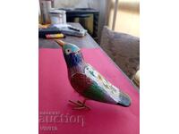 Figurină veche, bronz, email, cloisonné