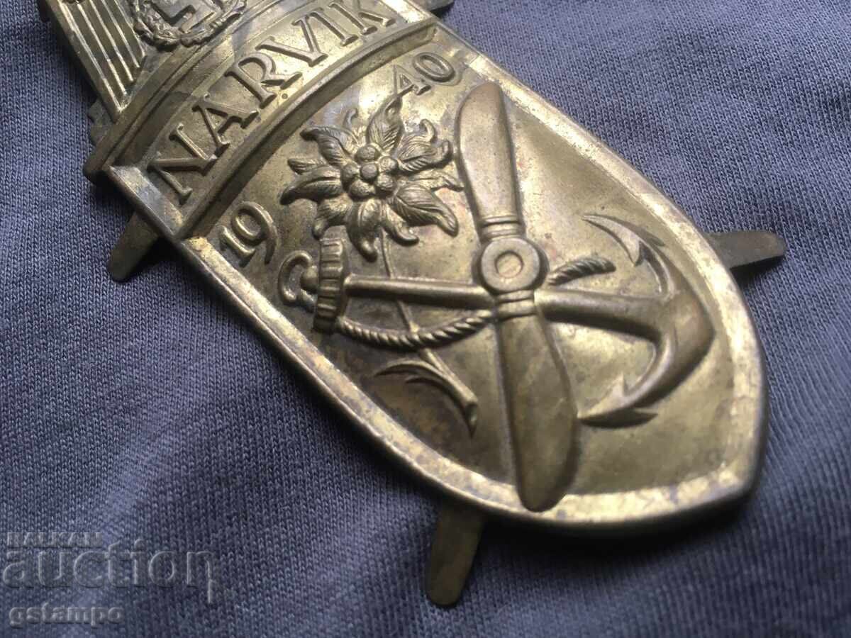 On a shoulder patch Narvik Original Germany WW2 - 5 On a shoulder patch Narvik Original Germany WW2 - 5