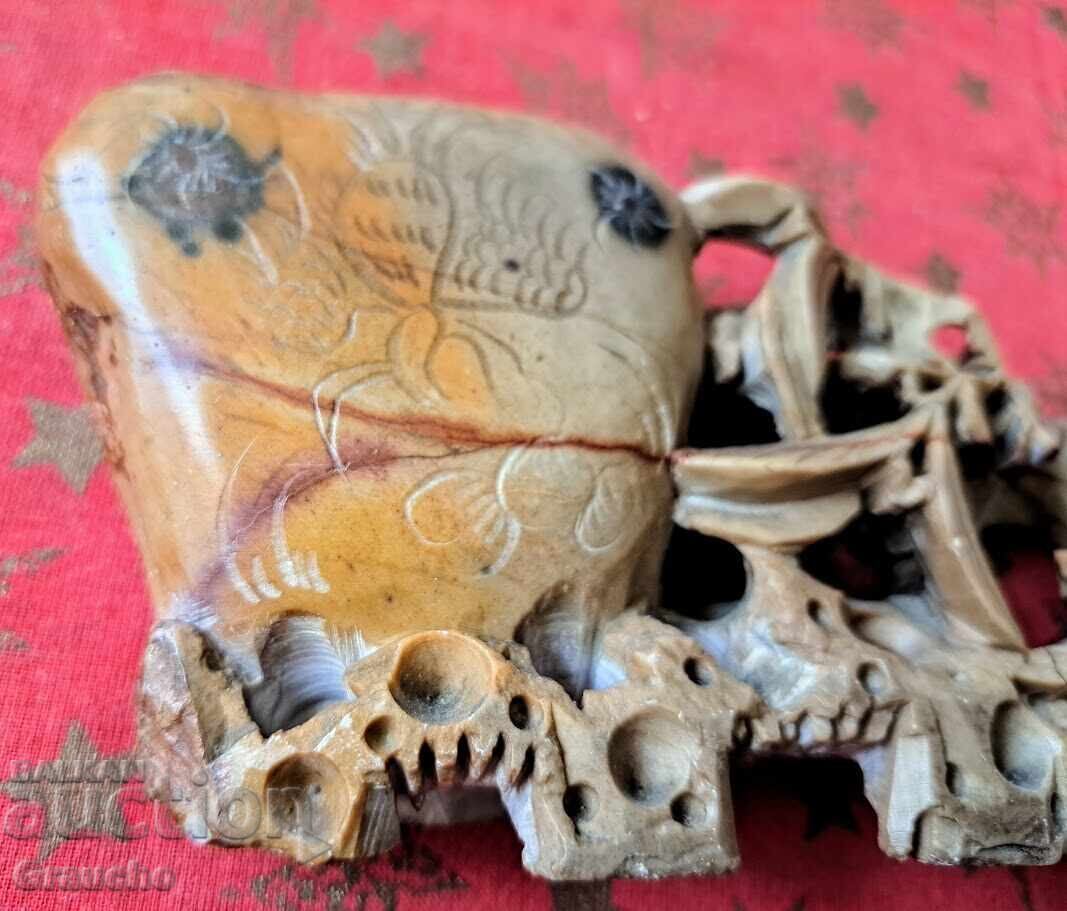 Unicat secolul al XIX-lea! Sculptură bogată pe piatră de săpun - 5 Unicat secolul al XIX-lea! Sculptură bogată pe piatră de săpun - 5