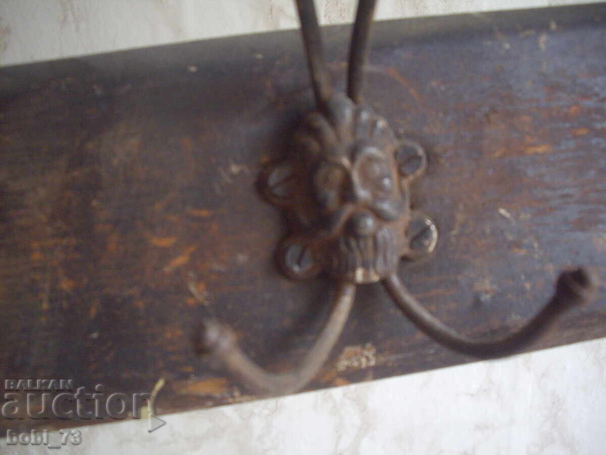 Auction  Very old wooden coat rack