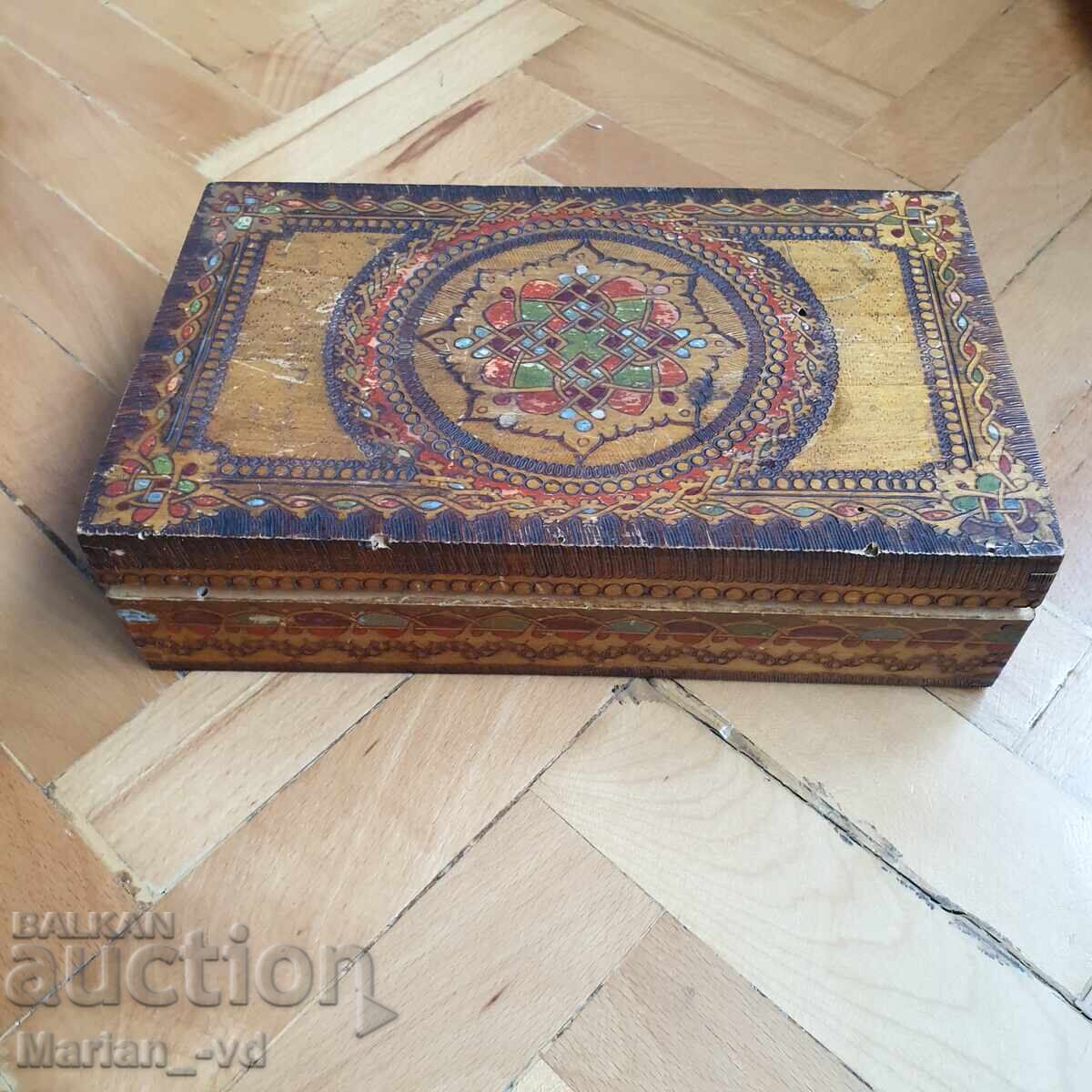 Old wooden pyrography box from the socialist era - 5 Old wooden pyrography box from the socialist era - 5