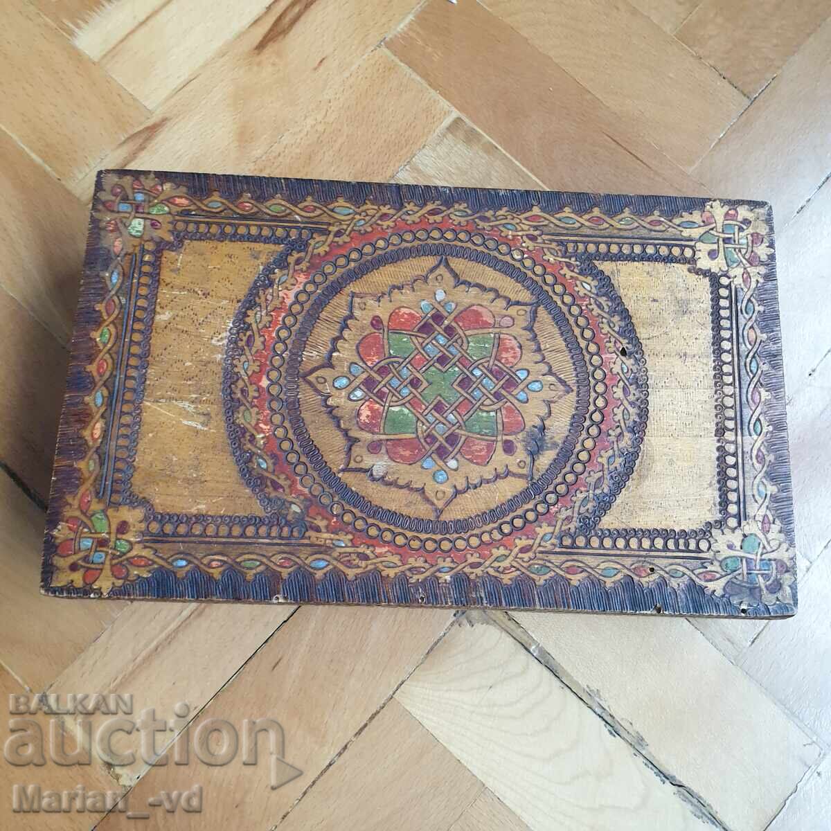 Old wooden pyrography box from the socialist era - 6 Old wooden pyrography box from the socialist era - 6