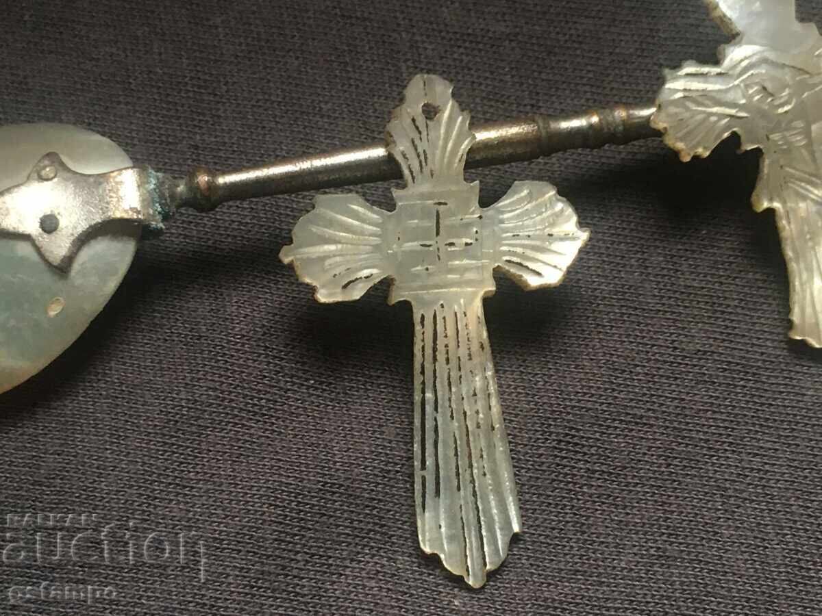 Mici Cruciulițe Perlă / Linguriță Perlă Lot - 6