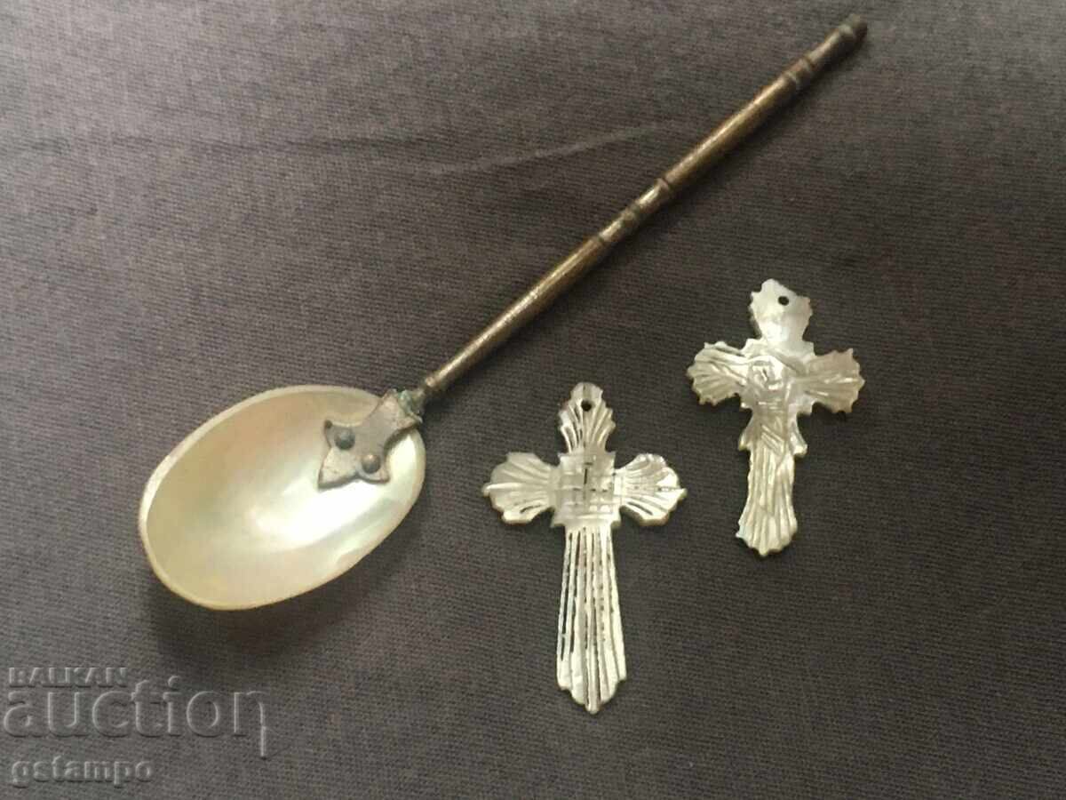 Mici Cruciulițe Perlă / Linguriță Perlă Lot