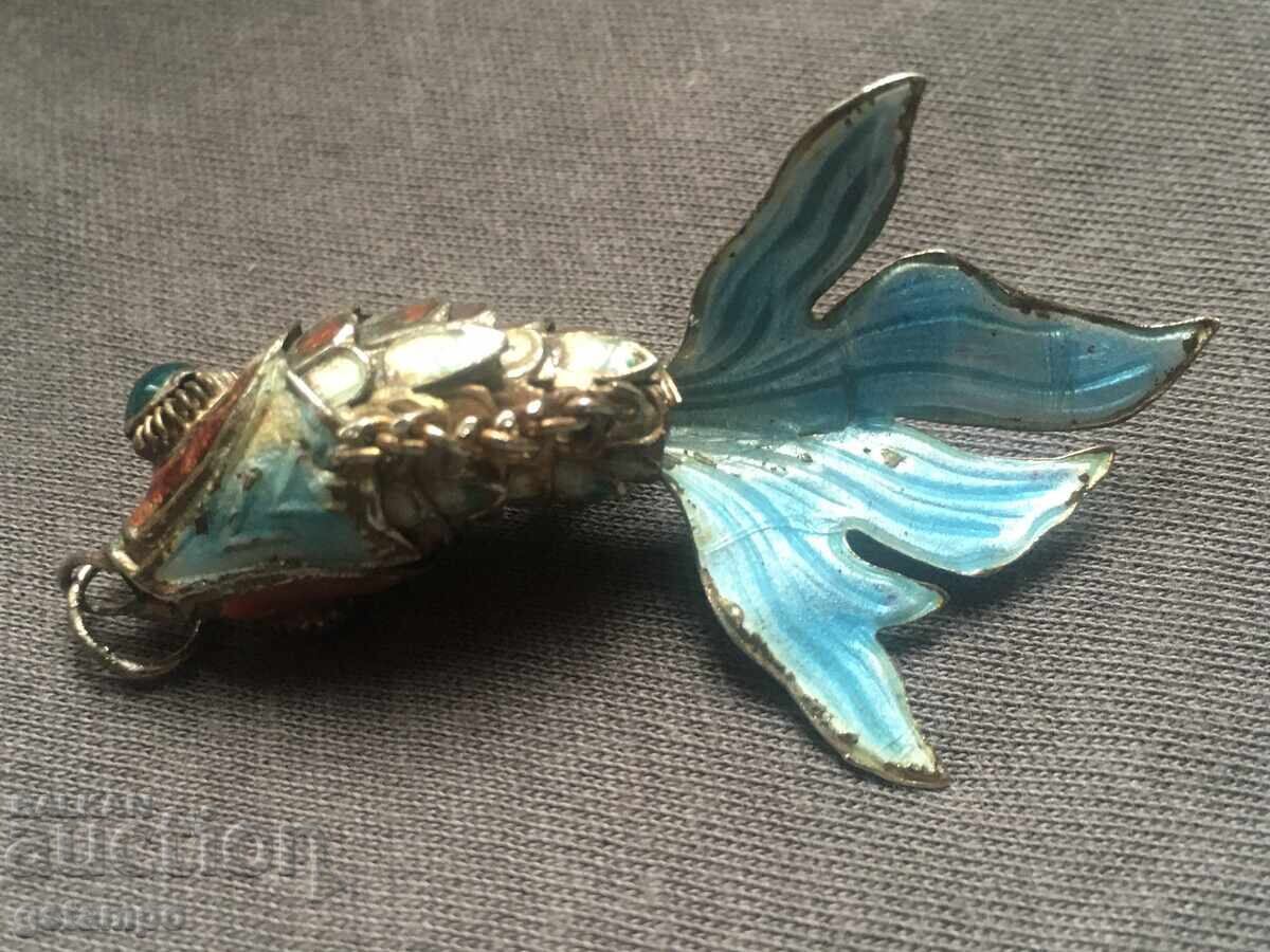 Delivery of Old Chinese Enamel Jewelry / Koi Fish Pendant Delivery of Old Chinese Enamel Jewelry / Koi Fish Pendant