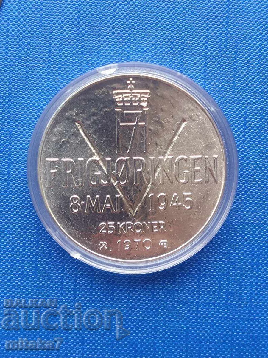 25 coroane 1970, Norvegia 25 coroane 1970, Norvegia