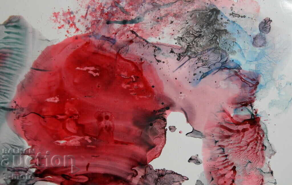 Abstract watercolor painting signed, 1983 - 6 Abstract watercolor painting signed, 1983 - 6