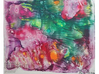 Abstract watercolor painting signed, 1983