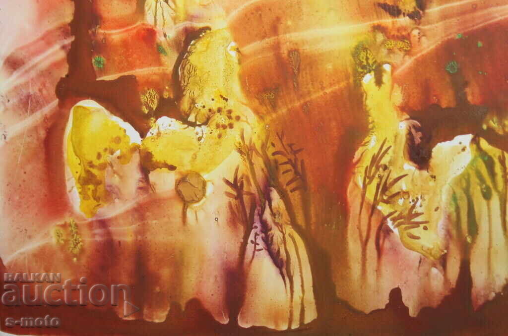 Abstract watercolor painting signed, 1983 - 6 Abstract watercolor painting signed, 1983 - 6