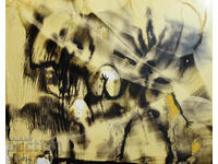 Abstract watercolor painting signed, 1983