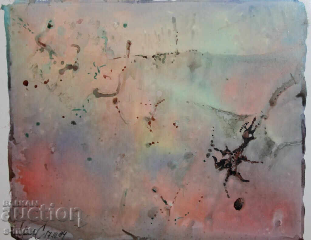 Αφηρημένη ακουαρέλα υπογεγραμμένη, 1984 - 5