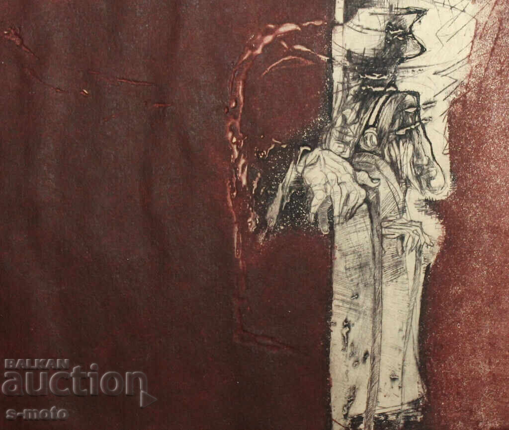 Нели Сандева графика смесена техника 1988 г.