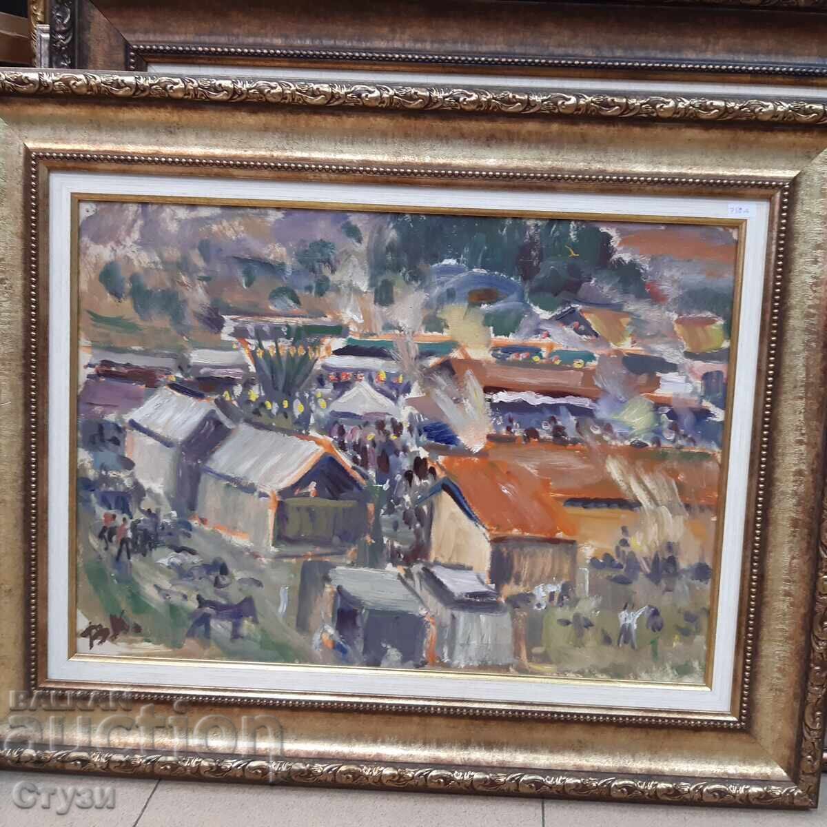 "Fair"-V. Kadarinova (1904-1986), oil, 40x56cm, certificate "Fair"-V. Kadarinova (1904-1986), oil, 40x56cm, certificate