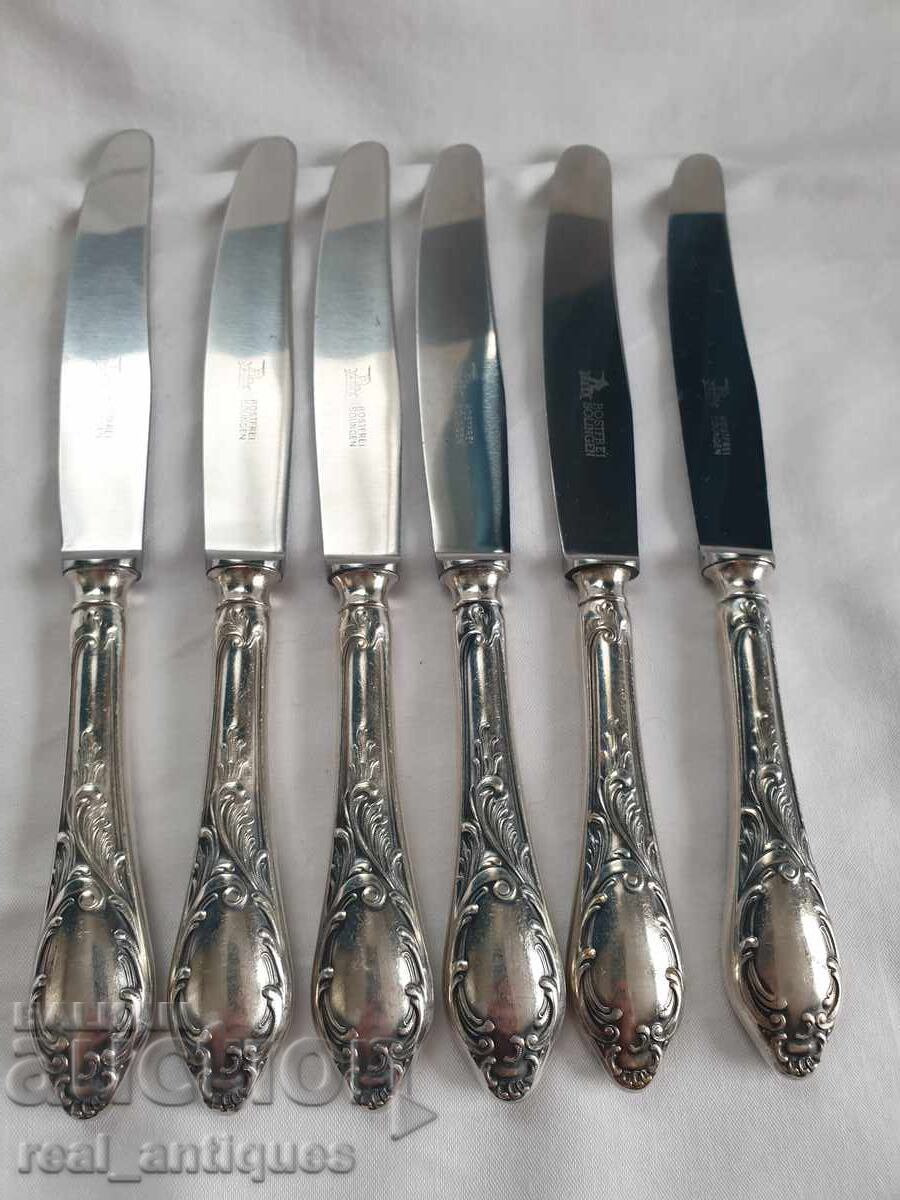 Set of silver plated knives Set of silver plated knives