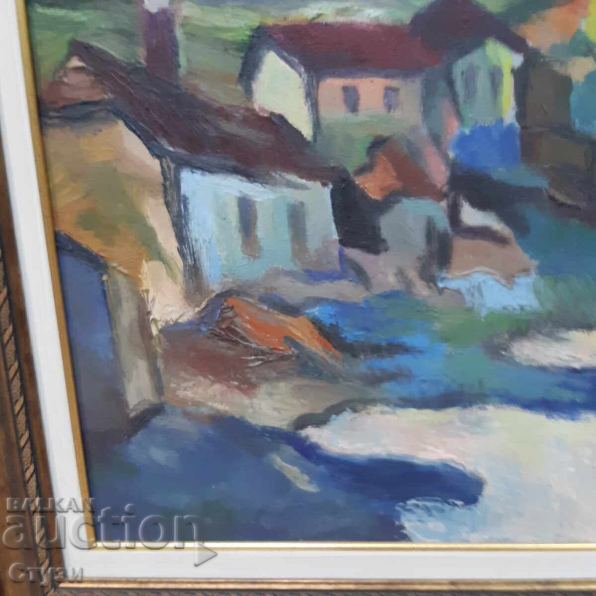 Licitație "Peisaj din Rodopi" de Nadejda Kalcheva, ulei, 47x57cm Licitație "Peisaj din Rodopi" de Nadejda Kalcheva, ulei, 47x57cm