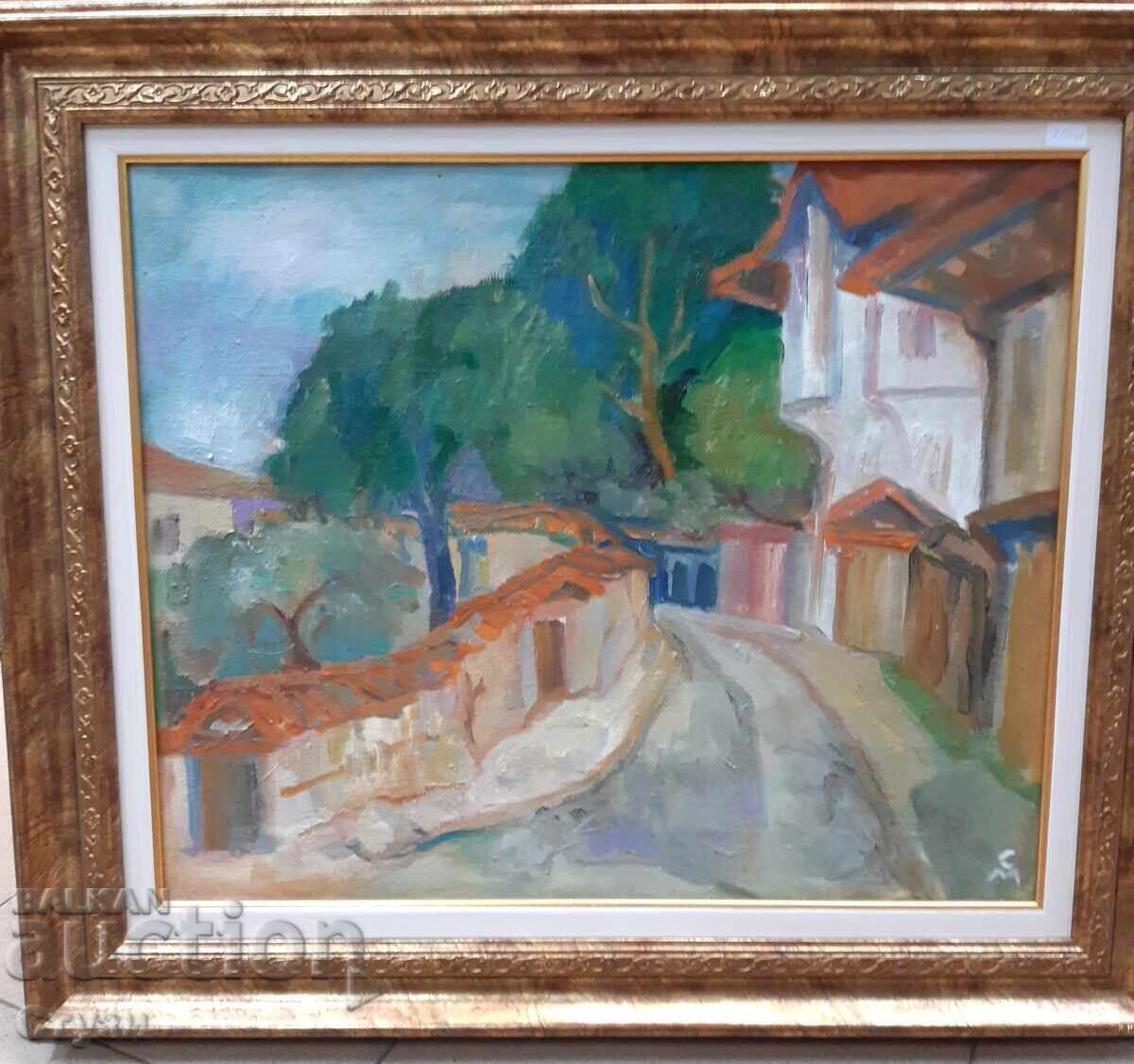 Strada Stela Mișaikova, ulei, 46x55 cm, certificat Strada Stela Mișaikova, ulei, 46x55 cm, certificat