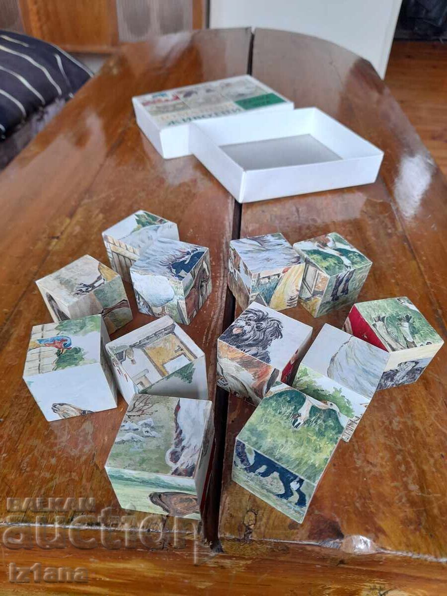 Licitație Joc vechi pentru copii, cuburi Animale de casă Licitație Joc vechi pentru copii, cuburi Animale de casă