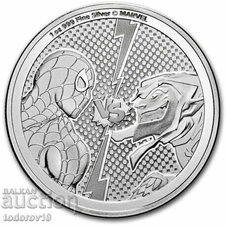 Silver 1 oz Spider-Man vs. Green Goblin - Niue Island 2024 Silver 1 oz Spider-Man vs. Green Goblin - Niue Island 2024