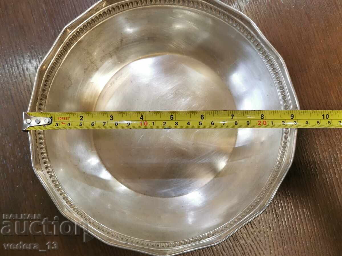 LARGE DESIGNER SILVER BOWL - 7 LARGE DESIGNER SILVER BOWL - 7