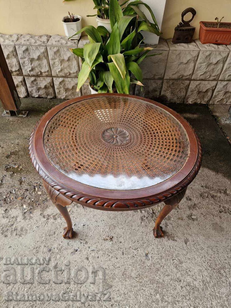 Măsuță antică unică Chippendale, lemn masiv, ratan - 6 Măsuță antică unică Chippendale, lemn masiv, ratan - 6