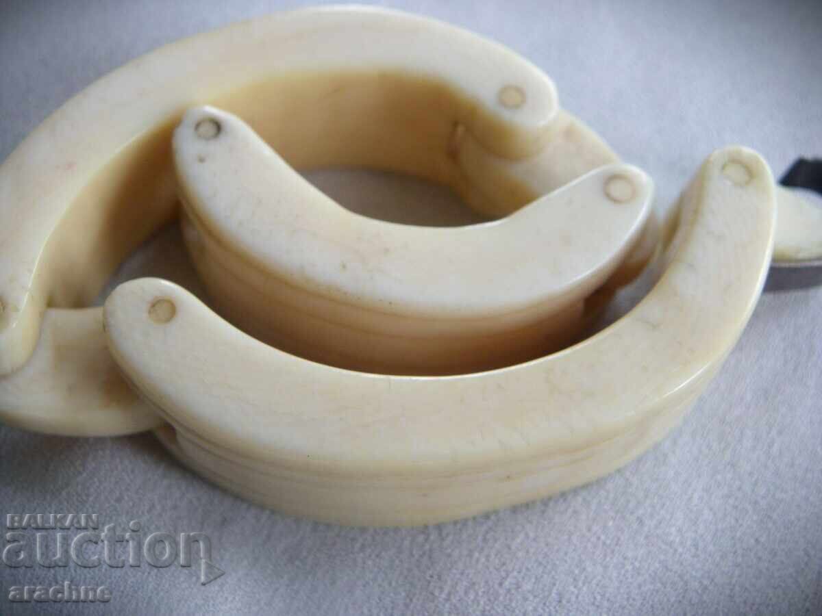 Антикварна,съчленена гривна от слонова кост - 5