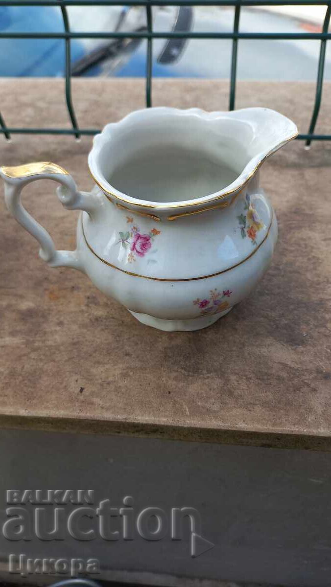 OLD BULGARIAN PORCELAIN TEA SET, TEAPOT AND LATTIERA - 5