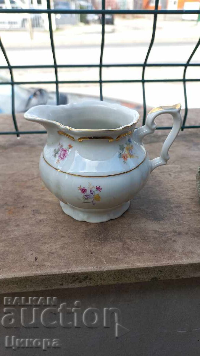 OLD BULGARIAN PORCELAIN TEA SET, TEAPOT AND LATTIERA - 6