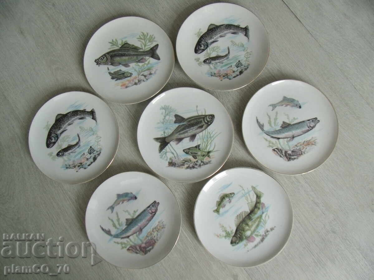 №*7964 παλιά ιαπωνικά πορσελάνινα πιάτα - 7 τεμάχια - SAITO JAPAN - 7