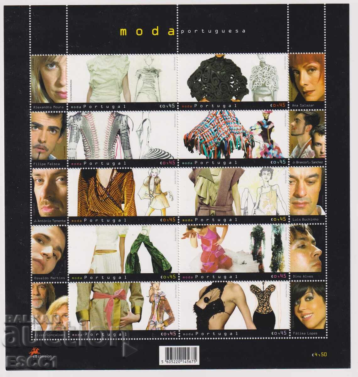 Чисти марки в малък лист Мода 2004 от Португалия Чисти марки в малък лист Мода 2004 от Португалия