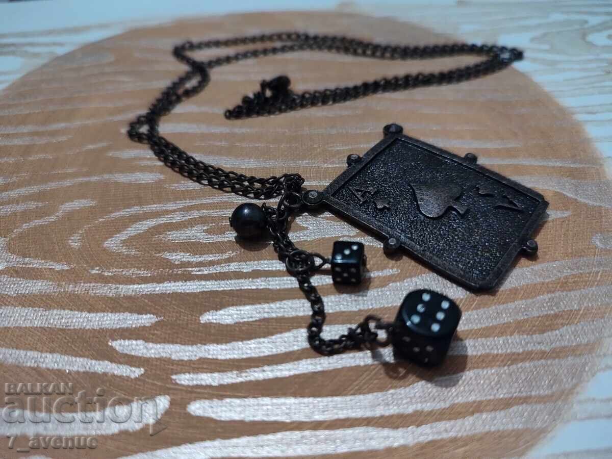 Delivery of Necklace, stylish, charming ace of hearts card, dice 30.03.2025