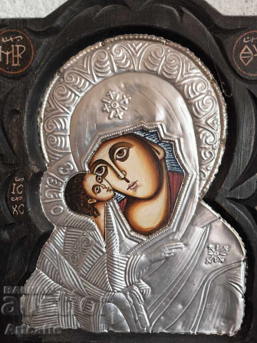 Icon of the Theotokos with a cover with price 160.00 BGN | € 81.81 Icon of the Theotokos with a cover with price 160.00 BGN | € 81.81