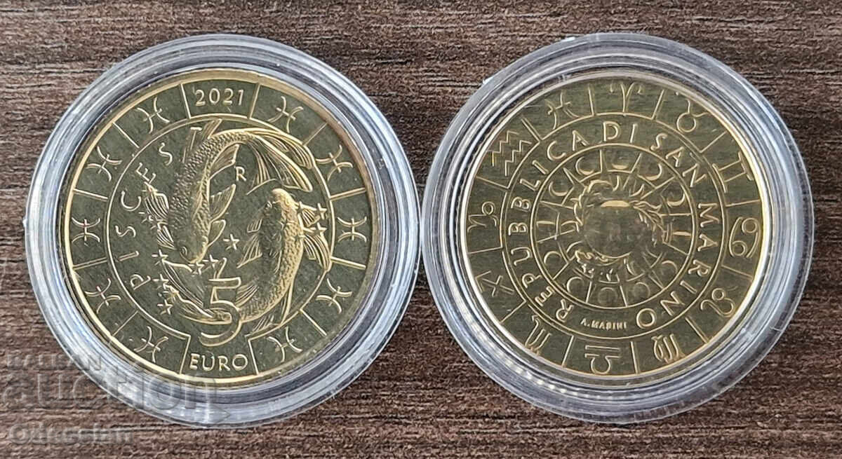 San Marino • 5 Euro • Fish • 2021 San Marino • 5 Euro • Fish • 2021