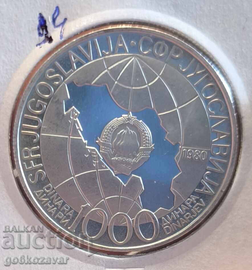 Iugoslavia 1000 Dinari Argint 0,925, 26g Proof