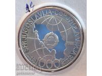 Iugoslavia 1000 Dinari Argint 0,925, 26g Proof