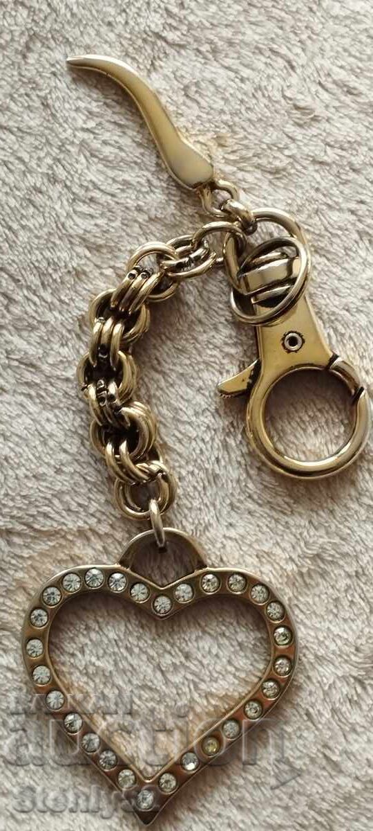 Massive Heart Keyring with Stones