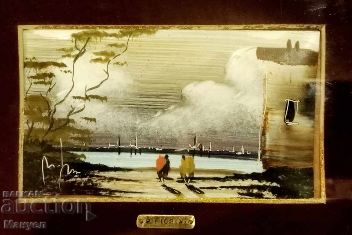 Tablou vechi, miniatură, peisaj - acuarelă cu preț 69.90 BGN | € 35.74 Tablou vechi, miniatură, peisaj - acuarelă cu preț 69.90 BGN | € 35.74