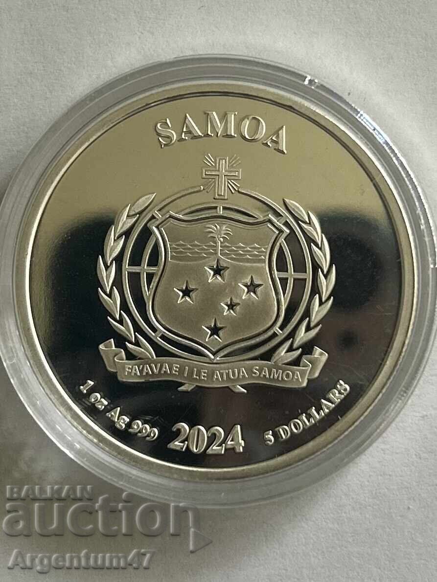 Delivery of SILVER 1 OZ 2024 SAMOA - WONDER WOMAN DC