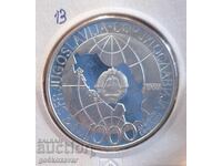 Γιουγκοσλαβία 1000 Δηνάρια Ασήμι 0,925, 26γρ Proof