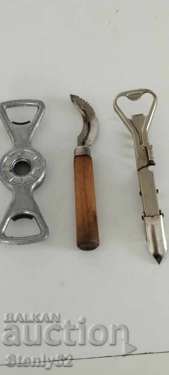Old Soviet can opener, bottle opener, potato peeler with price 15.00 BGN | € 7.67 Old Soviet can opener, bottle opener, potato peeler with price 15.00 BGN | € 7.67