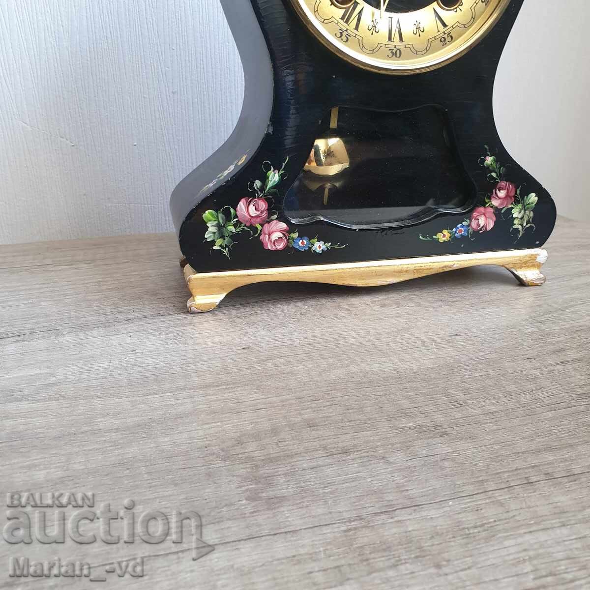 Delivery of Mechanical Swiss Desk Clock, Hand-Painted Delivery of Mechanical Swiss Desk Clock, Hand-Painted