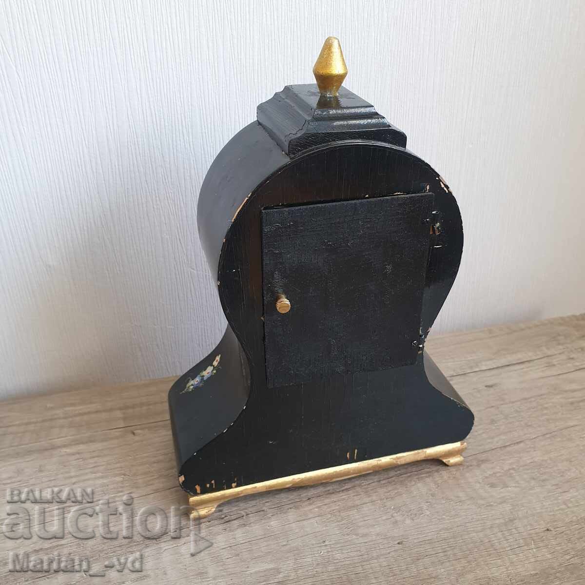 Mechanical Swiss Desk Clock, Hand-Painted - 6 Mechanical Swiss Desk Clock, Hand-Painted - 6