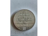 100 франка Франция 1986 г сребърна. Пиефорт