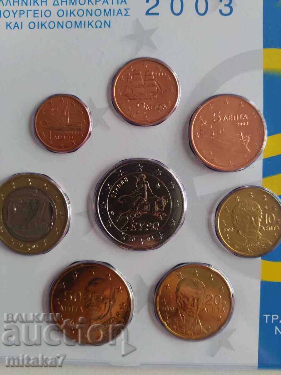 Auction Set of Euro coins Greece, year 2003 Auction Set of Euro coins Greece, year 2003