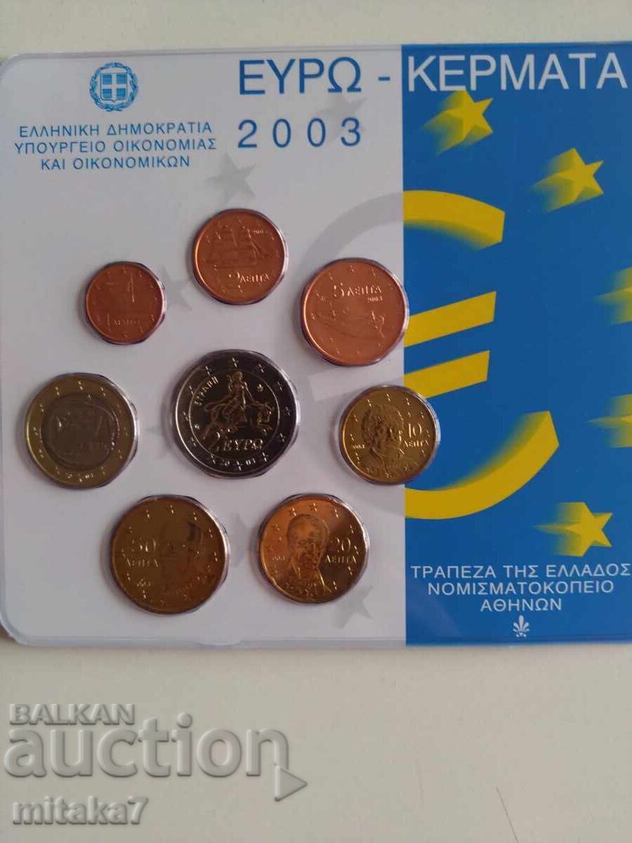 Set of Euro coins Greece, year 2003 Set of Euro coins Greece, year 2003