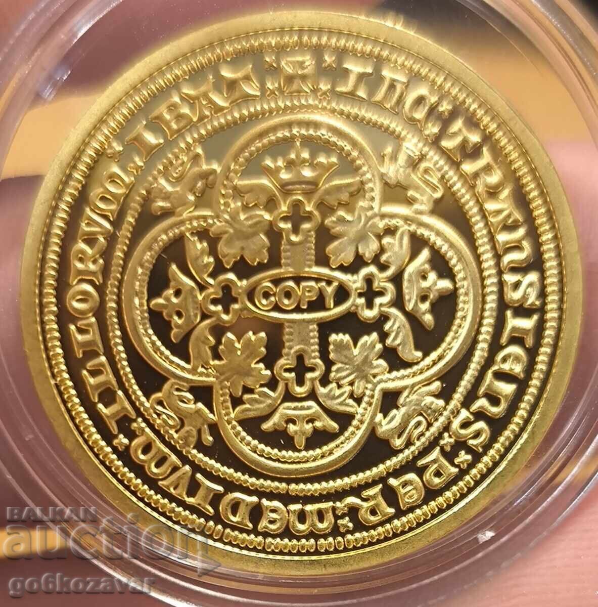 Delivery of Replica - Double Gold Leopard Edward III 24 Carat Gold Plated Delivery of Replica - Double Gold Leopard Edward III 24 Carat Gold Plated